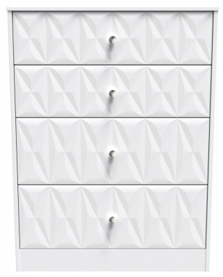 Product photograph of San Jose Matt White 4 Drawer Deep Chest from Choice Furniture Superstore