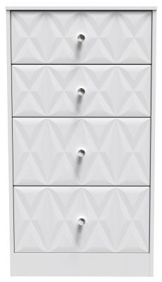 Product photograph of San Jose White 4 Drawer Deep Midi Chest from Choice Furniture Superstore