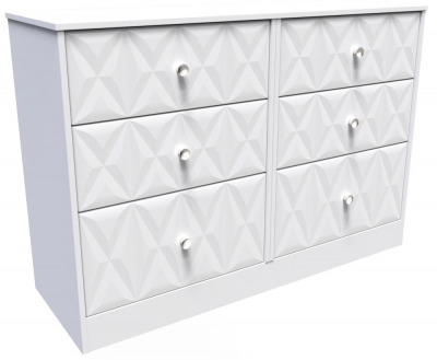 Product photograph of San Jose Matt White 6 Drawer Midi Chest from Choice Furniture Superstore