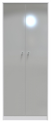 Product photograph of Padstow Unifrom Gloss And Matt White 2 Door 2ft 6in Plain Wardrobe from Choice Furniture Superstore