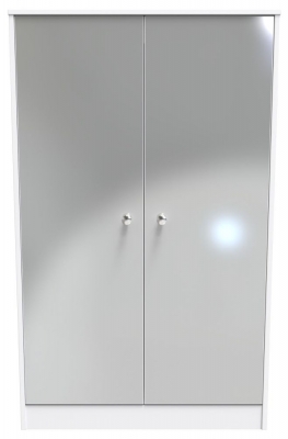 Product photograph of Padstow Unifrom Gloss And Matt White 2 Door Midi Wardrobe from Choice Furniture Superstore