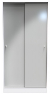 Product photograph of Padstow Unifrom Gloss And Matt White 2 Door Sliding Wardrobe from Choice Furniture Superstore