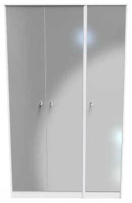 Product photograph of Padstow Unifrom Gloss And Matt White 3 Door Tall Plain Wardrobe from Choice Furniture Superstore