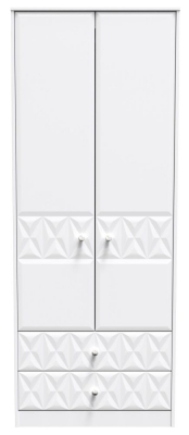 Product photograph of Pixel Matt White 2 Door 2 Drawer Combi Wardrobe from Choice Furniture Superstore