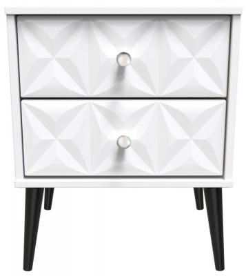 Product photograph of Pixel Matt White 2 Drawer Bedside Cabinet from Choice Furniture Superstore