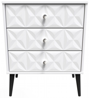 Product photograph of Pixel Matt White 3 Drawer Midi Chest from Choice Furniture Superstore