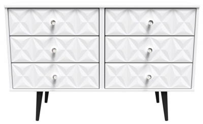 Product photograph of Pixel Matt White 6 Drawer Chest from Choice Furniture Superstore