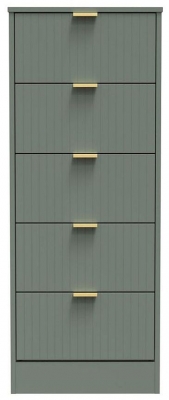 Product photograph of Nashville Green 5 Drawer Narrow Chest from Choice Furniture Superstore