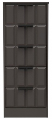 Product photograph of New York Graphite 5 Drawer Narrow Chest from Choice Furniture Superstore