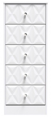 Product photograph of San Jose Matt White 5 Drawer Tall Chest from Choice Furniture Superstore