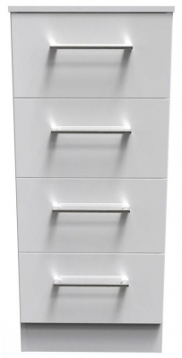 Product photograph of Worcester White Gloss 4 Drawer Tall Chest from Choice Furniture Superstore