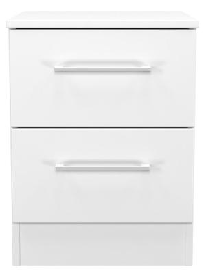 Product photograph of Worcester White 2 Drawer Bedside Cabinet from Choice Furniture Superstore