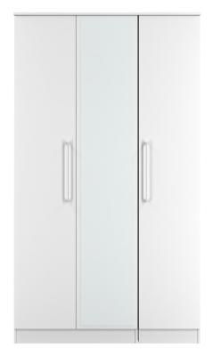 Product photograph of Worcester White 3 Door Tall Triple Wardrobe - 1 Mirror from Choice Furniture Superstore