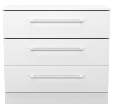 Product photograph of Worcester White 3 Drawer Small Chest from Choice Furniture Superstore