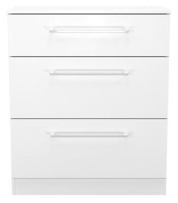 Product photograph of Worcester White 3 Drawer Deep Chest from Choice Furniture Superstore