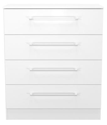 Product photograph of Worcester White 4 Drawer Chest from Choice Furniture Superstore
