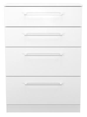 Product photograph of Worcester White 4 Drawer Deep Chest from Choice Furniture Superstore