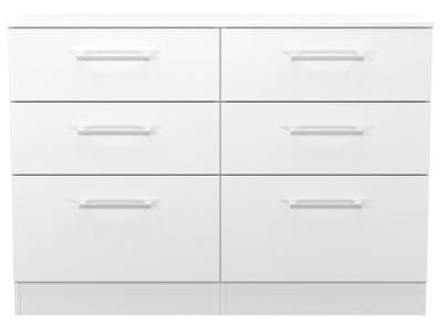 Product photograph of Worcester White 6 Drawer Midi Chest from Choice Furniture Superstore