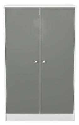 Product photograph of Padstow Grey And White Midi Wardrobe from Choice Furniture Superstore