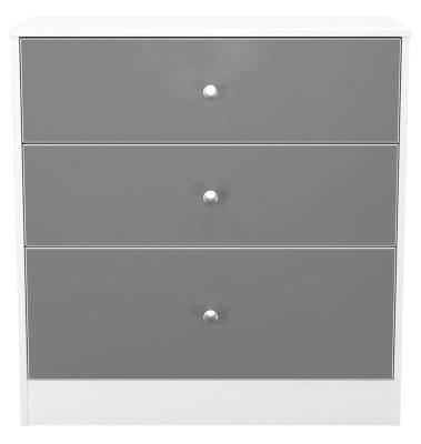Product photograph of Padstow Grey And White 3 Drawer Deep Chest from Choice Furniture Superstore