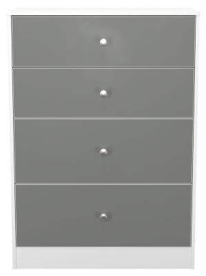 Product photograph of Padstow Grey And White 4 Drawer Deep Chest from Choice Furniture Superstore