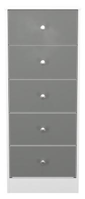 Product photograph of Padstow Grey And White 5 Drawer Narrow Chest from Choice Furniture Superstore