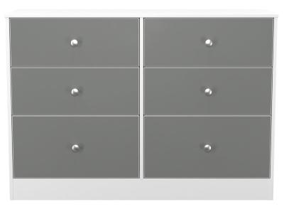 Product photograph of Padstow Grey And White Matt 6 Drawer Midi Chest from Choice Furniture Superstore