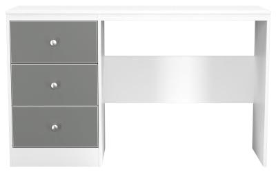 Product photograph of Padstow Grey And White Matt 3 Drawer Desk from Choice Furniture Superstore