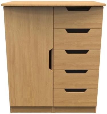 Bella Modern Oak 1 Door Midi Wardrobe W 77cm X D 595cm