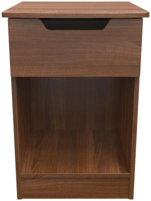 Bella Walnut 1 Drawer Bedside Cabinet