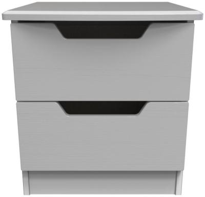 Bella Grey Ash 2 Drawer Bedside Cabinet