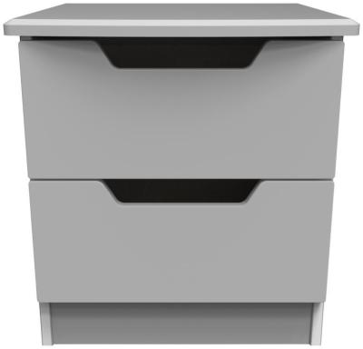 Bella Grey 2 Drawer Bedside Cabinet