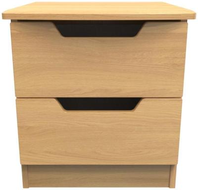 Bella Modern Oak 2 Drawer Bedside Cabinet