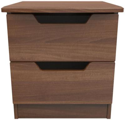 Bella Walnut 2 Drawer Bedside Cabinet