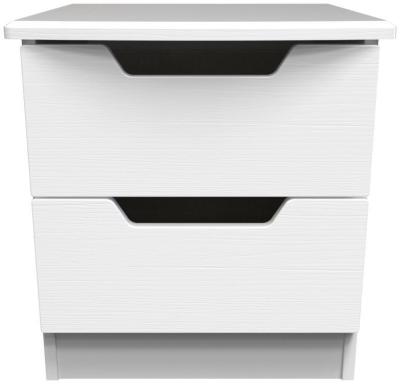 Bella White Ash 2 Drawer Bedside Cabinet