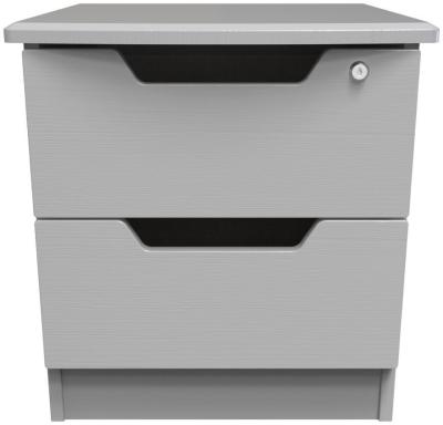 Bella Grey Ash 2 Drawer Bedside Cabinet With Lock