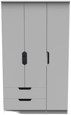 Bella Grey Ash 3 Door Triple Wardrobe W 124cm X D 595cm