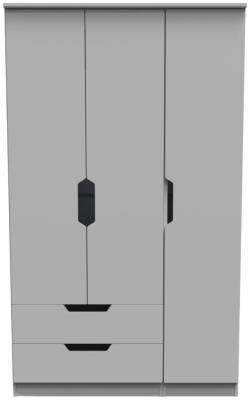 Bella Grey 3 Door Triple Wardrobe W 124cm X D 595cm