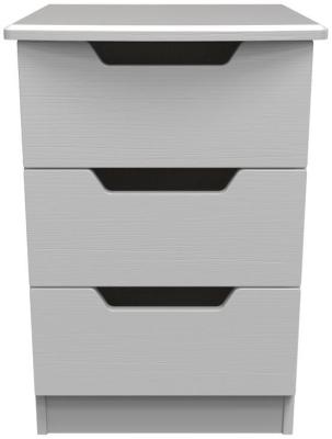 Bella Grey Ash 3 Drawer Bedside Cabinet