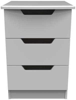 Bella Grey 3 Drawer Bedside Cabinet