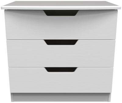 Bella White Ash 3 Drawer Small Chest