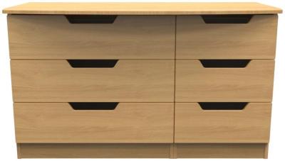 Product photograph of Bella Oak Effect 6 Drawer Midi Dresser from Choice Furniture Superstore