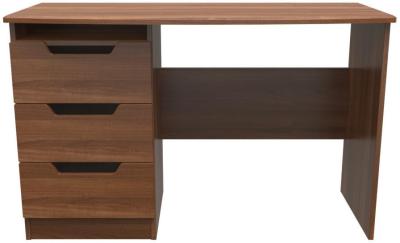 Product photograph of Bella Walnut Effect 3 Drawer Desk from Choice Furniture Superstore