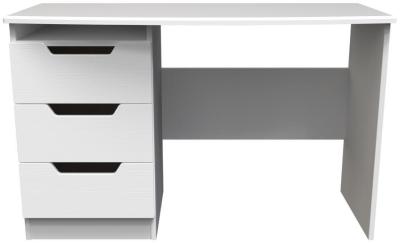 Product photograph of Bella White Ash 3 Drawer Desk from Choice Furniture Superstore