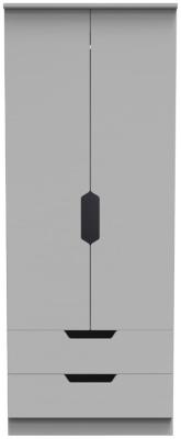 Bella Grey Ash 2 Door Double Wardrobe W 77cm X D 595cm