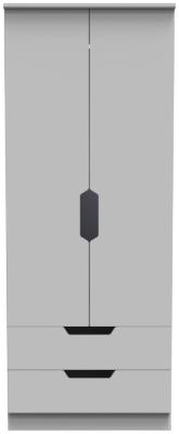 Bella Grey 2 Door Double Wardrobe W 77cm X D 595cm