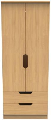 Bella Modern Oak 2 Door Double Wardrobe W 77cm X D 595cm