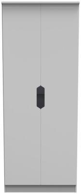 Bella Grey Ash 2 Door Plain Wardrobe W 77cm X D 595cm