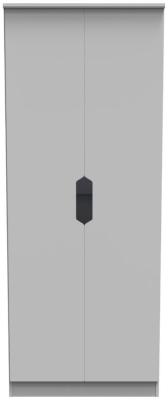 Bella Grey 2 Door Plain Wardrobe W 77cm X D 595cm