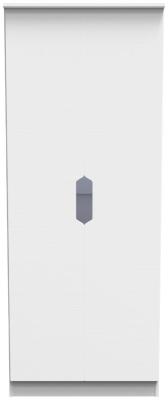 Bella White Ash 2 Door Plain Wardrobe W 77cm X D 595cm